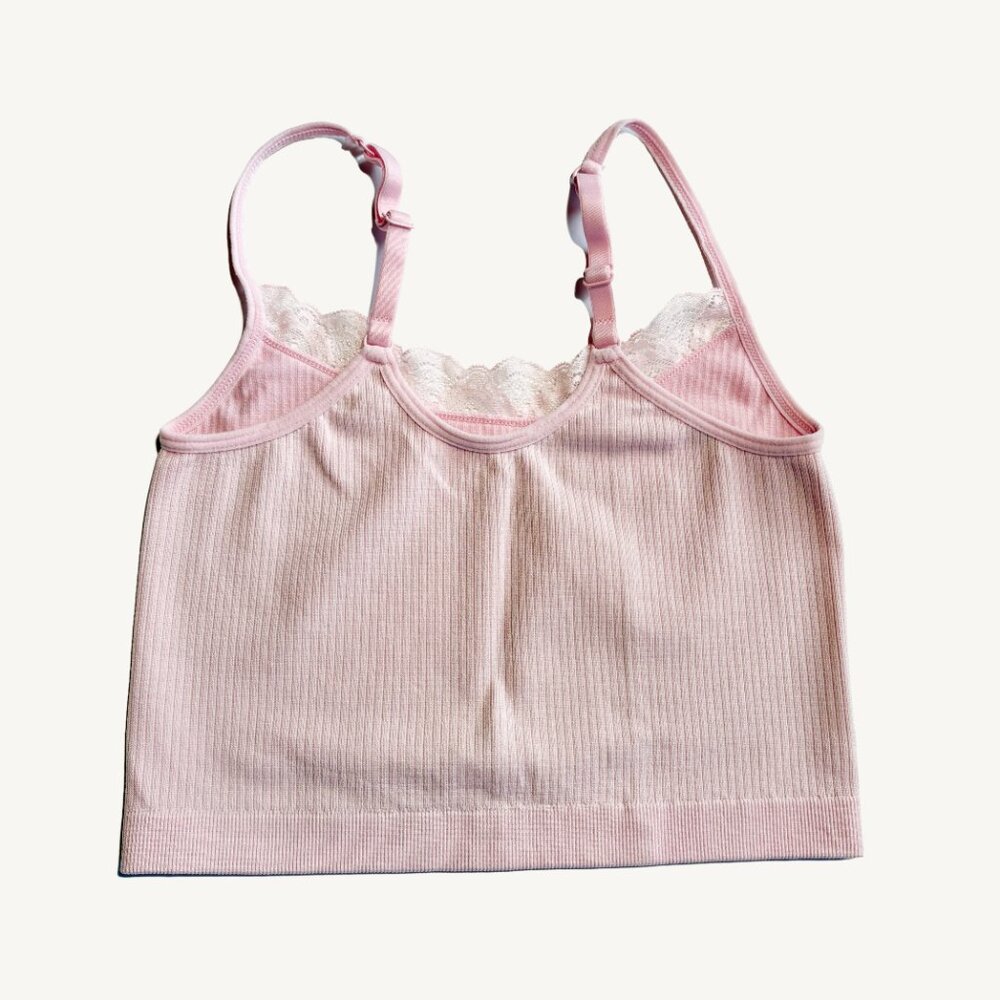 Joe Fresh Light Pink Ribbed Cropped Tank Top Size Small - Picture 4 of 7